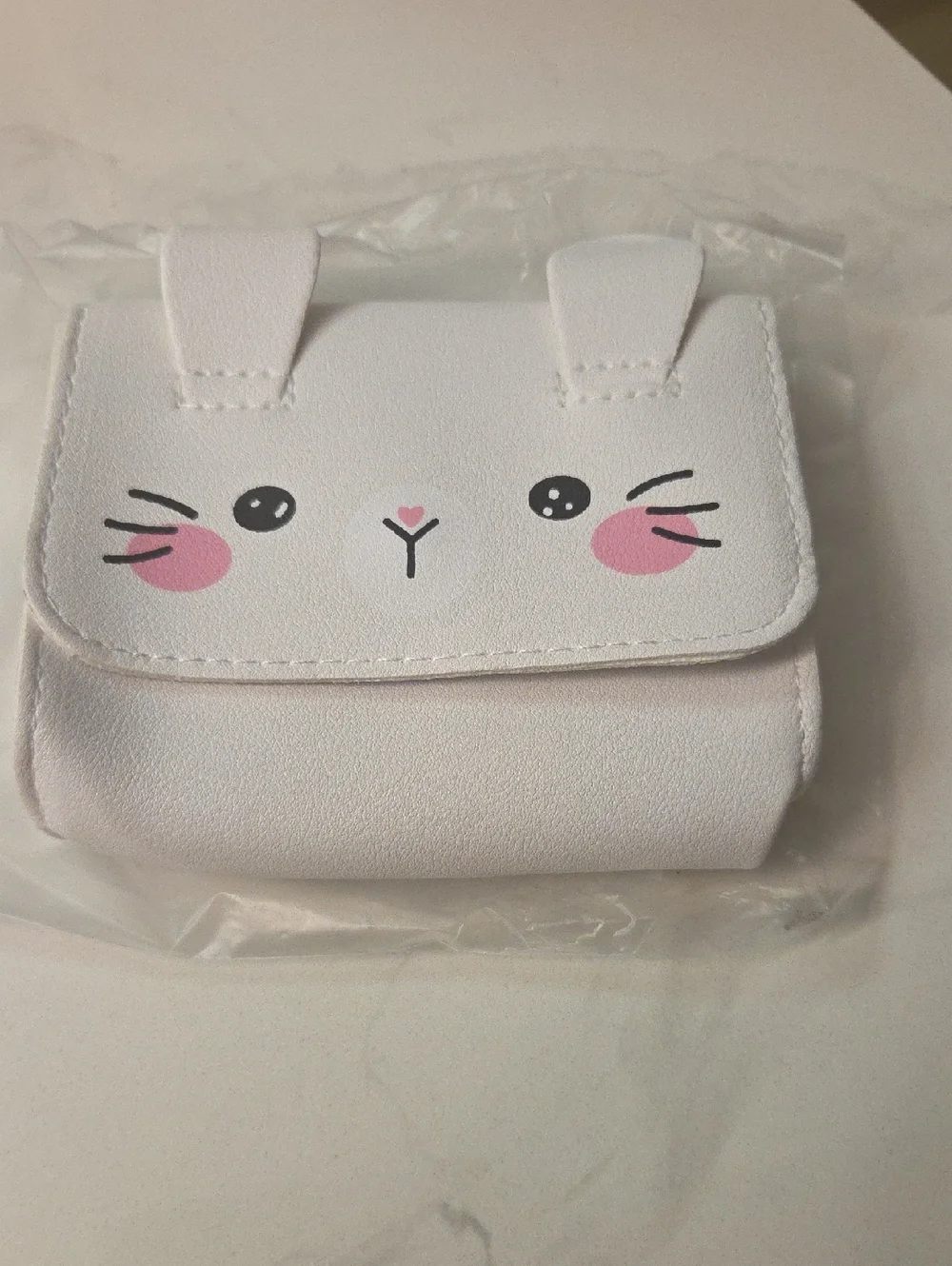 Kids Cute White Bunny Coin Purse -‎ Pink Cheeks